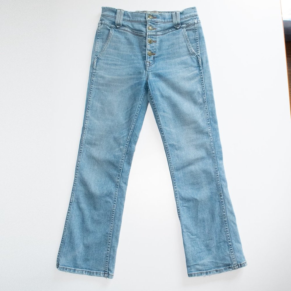 Designer 70s Style Point Sur 10" Demi-Bootcut Denim Jeans